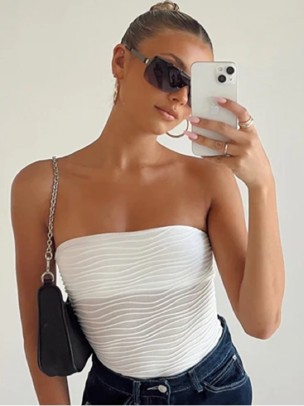 Princess Polly Makena Strapless Bodysuit White, Size 4